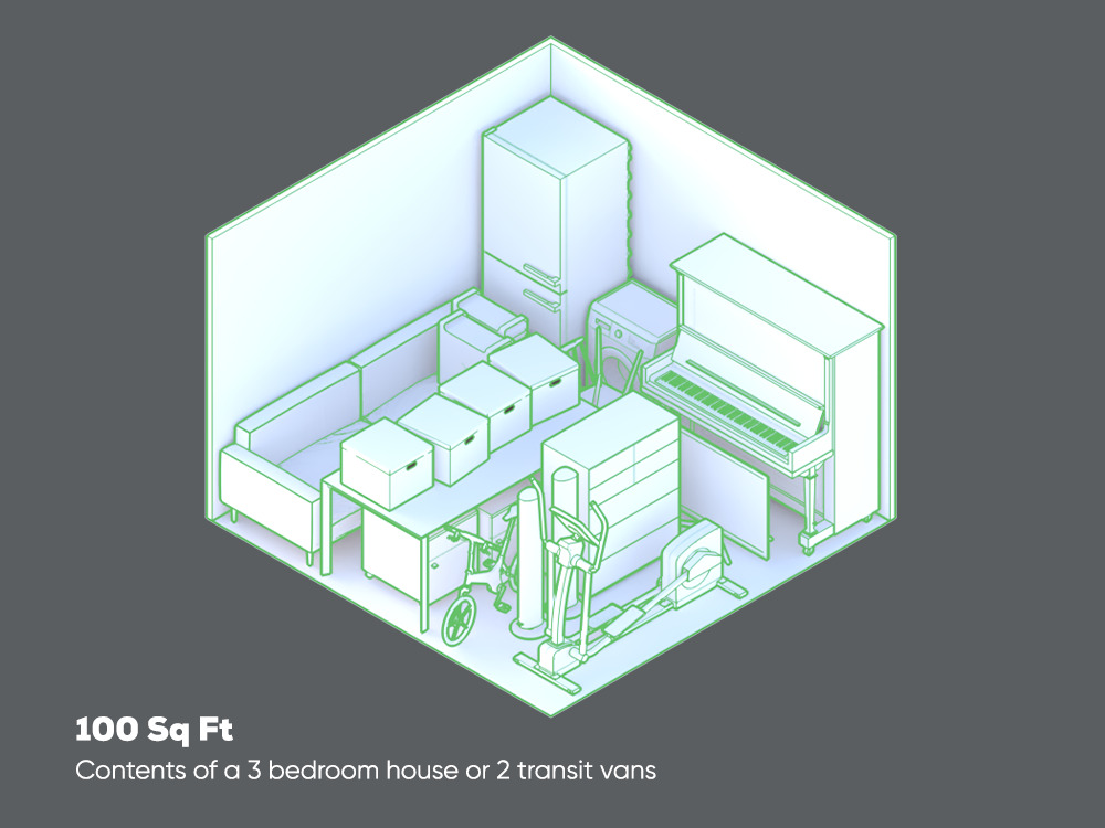 Diagram Of Segment Storage 100 sq ft storage unit