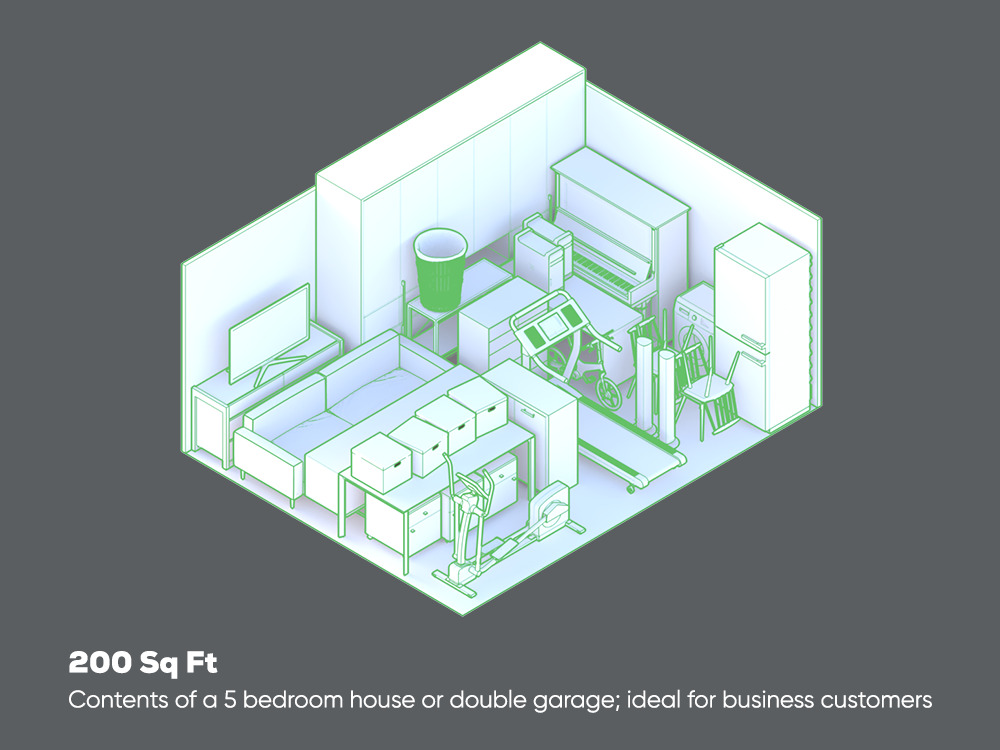 Diagram Of Segment Storage 200 sq ft storage unit