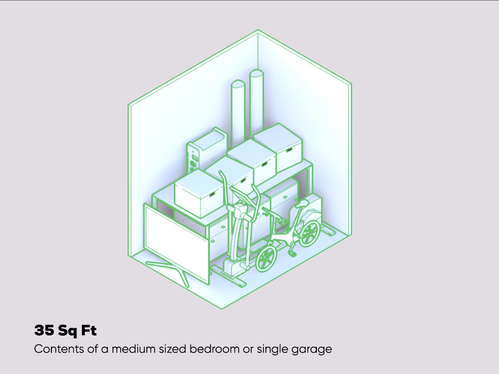 Diagram Of Segment Storage 35 sq ft storage unit