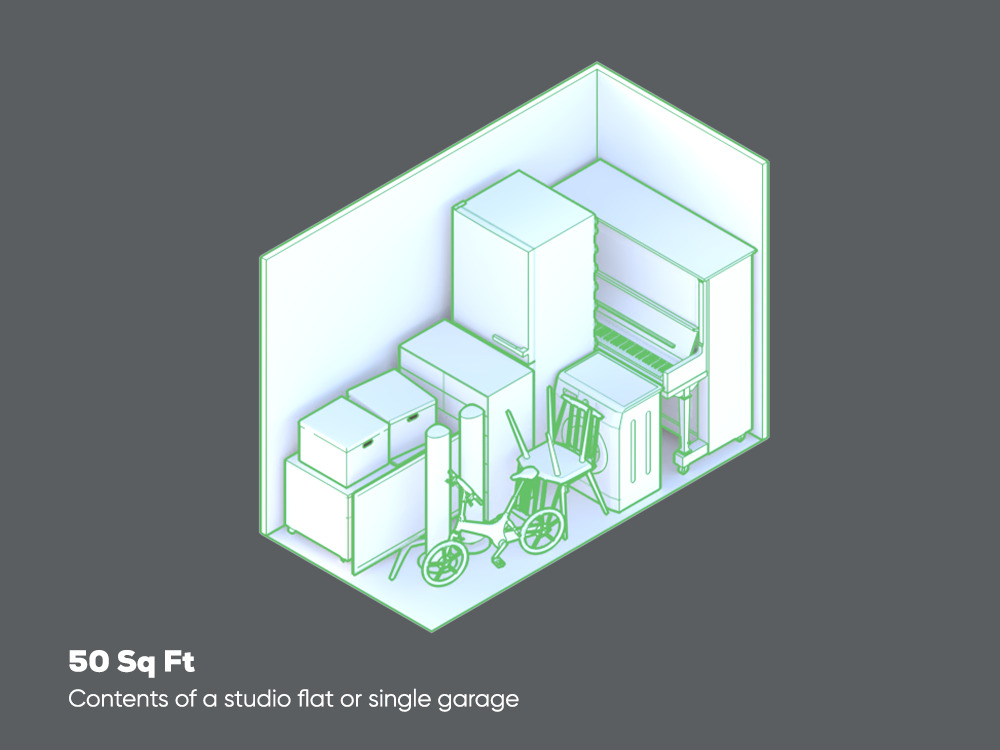 Diagram Of Segment Storage 50 sq ft storage unit