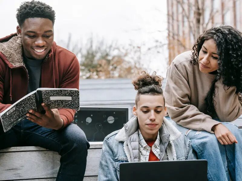 Group of students studying